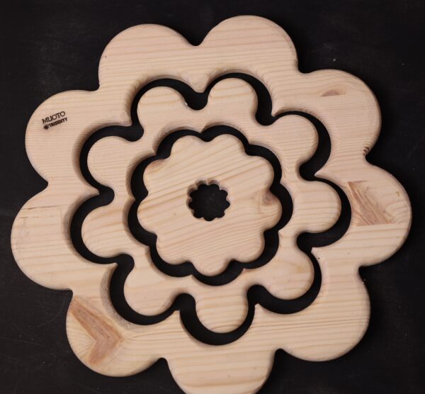 3N0A2035 Muoto Piney Flora Pot Coaster & Decoration Item, Set of 3