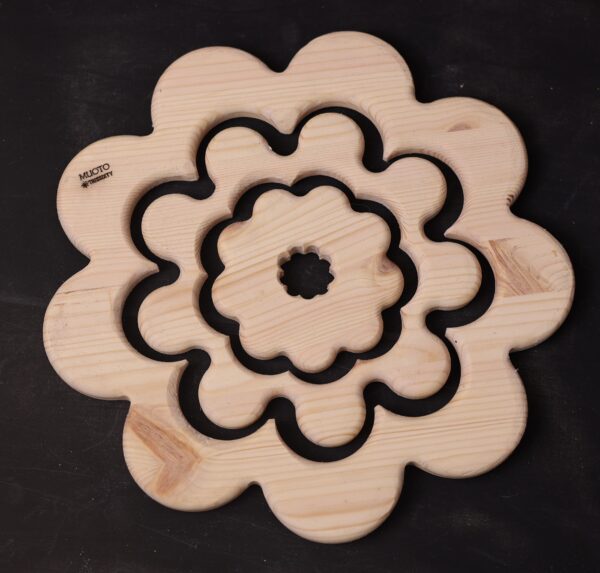 3N0A2036 Muoto Piney Flora Pot Coaster & Decoration Item, Set of 3